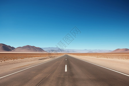 沙漠中的公路高清图片