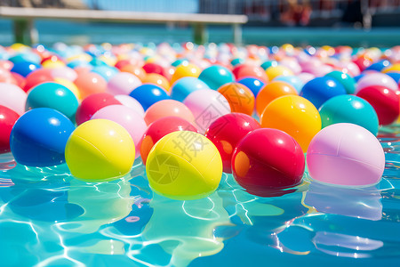 彩色点小球水面上的塑料球背景