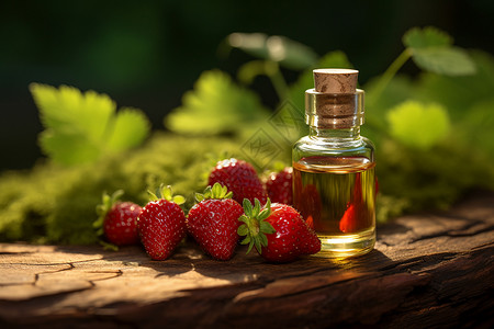 美丽自然野草莓油背景图片