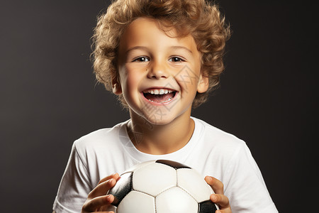 开心的足球少年背景图片