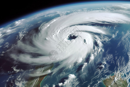 台风危险地球大气层的卫星视图设计图片