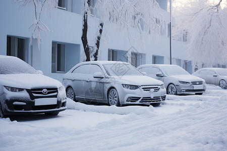 冰雪天气冬日的街道背景