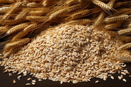 丰收的麦子大麦麦麸高清图片