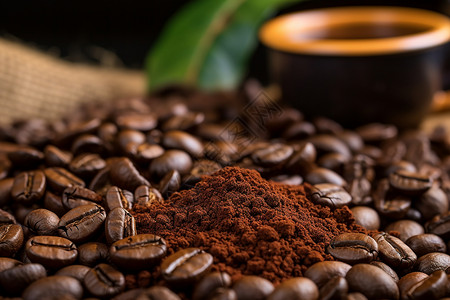 咖啡因香醇香醇的咖啡粉背景