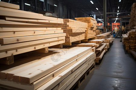 木材工业木材堆满仓库背景