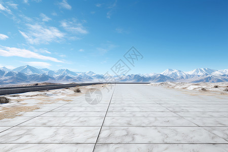 地面互动蓝天白云下的公路背景