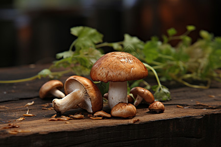 美味的野生香菇背景图片