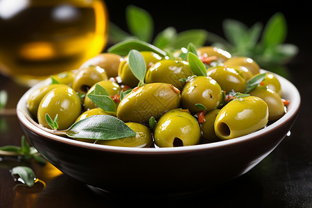 绿色橄榄食物背景图片