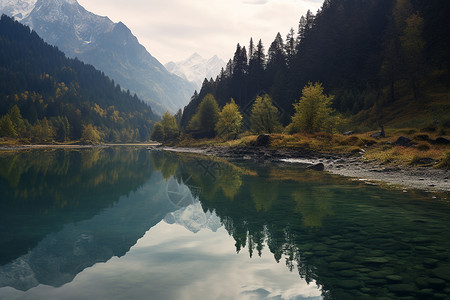 山湖风光美景风景高清图片素材