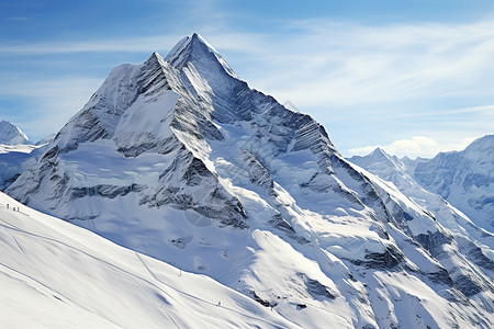 冰雪皑皑的雪山之巅背景