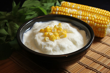 健康饮食的玉米粥背景图片