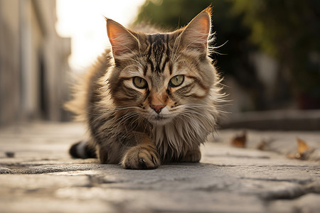 户外漫步的小猫背景图片