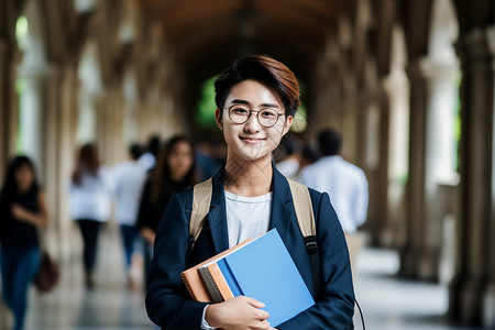 充满活力的男大学生背景图片