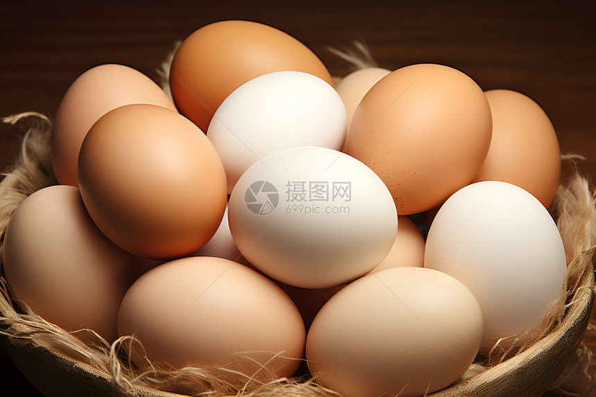 天然新鲜的鸡蛋食材图片