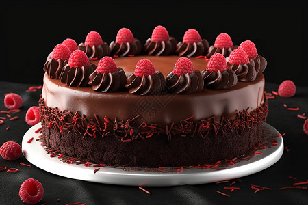 庆祝生日的的巧克力蛋糕背景图片