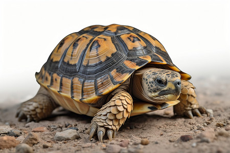 缓慢爬行的希腊陆龟高清图片