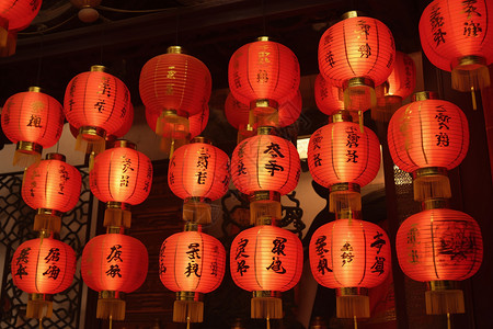 传统民族文化的红色灯笼背景图片
