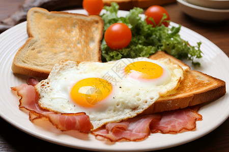 番茄鸡蛋食物诱人的早餐背景