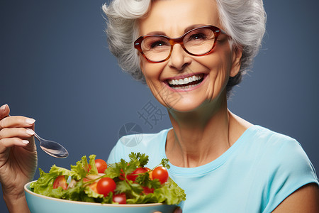 健康饮食的老人背景图片