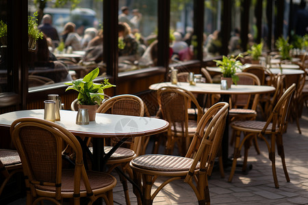 餐厅与园林背景图片