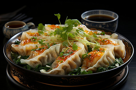 美味中式蒸饺背景图片