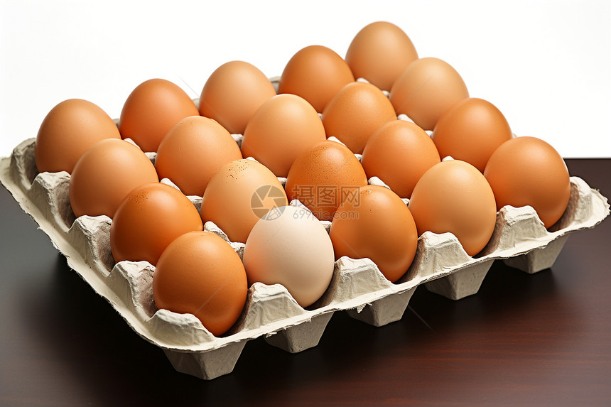 桌面上新鲜的鸡蛋图片