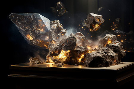 璀璨的爆炸陨石背景图片