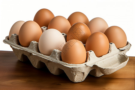 蛋壳纸纸盒里的鸡蛋背景