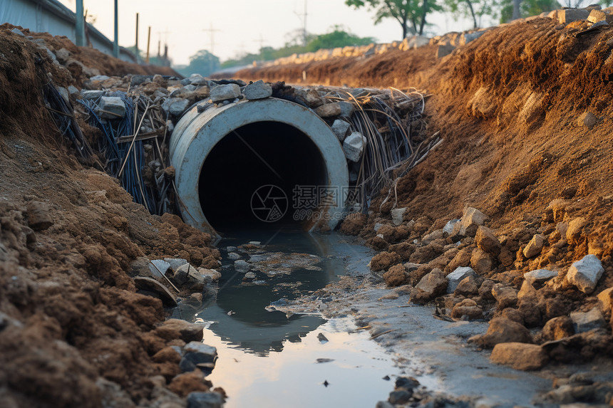 污水管道下水口图片