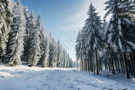 冬季雪路背景图片