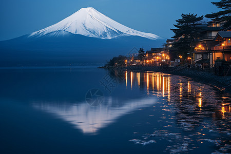 夜幕富士山背景图片