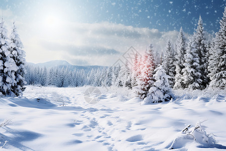 雪景艺术背景图片
