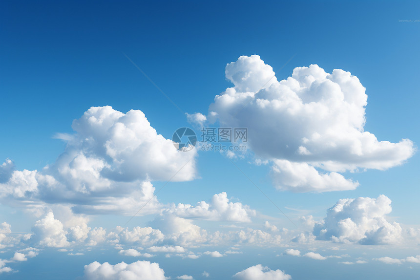 晴空白云图片