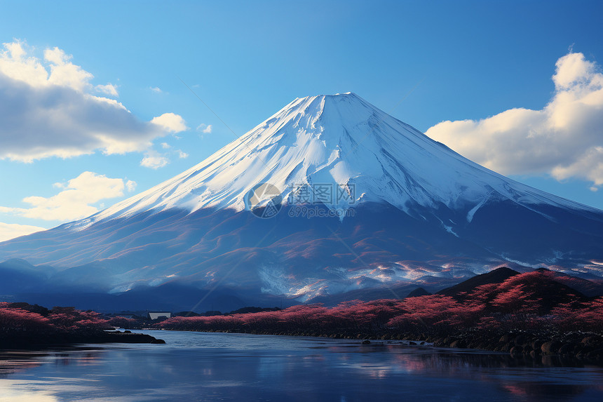 清晨的富士山图片