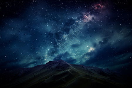 星夜与群山背景图片