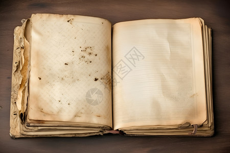 复古破损的书本纸张背景背景图片