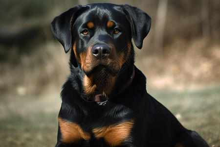 聪明伶俐的罗威纳犬高清图片