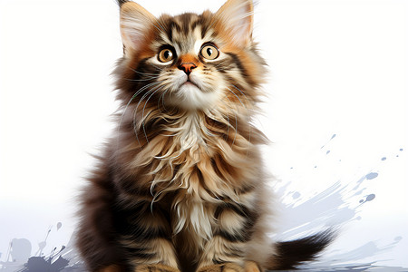 毛茸茸的小猫背景图片