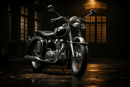 黑白摩托摩托轮胎高清图片