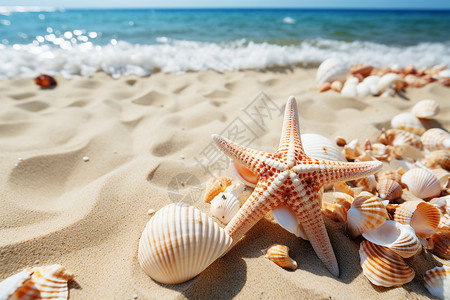 夏日海滩明珠背景图片