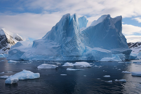 寒冷的北极冰川背景图片