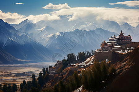 著名的喜马拉雅山脉景观背景图片