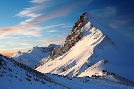 皑皑白雪冬季白雪覆盖的雪山景观背景