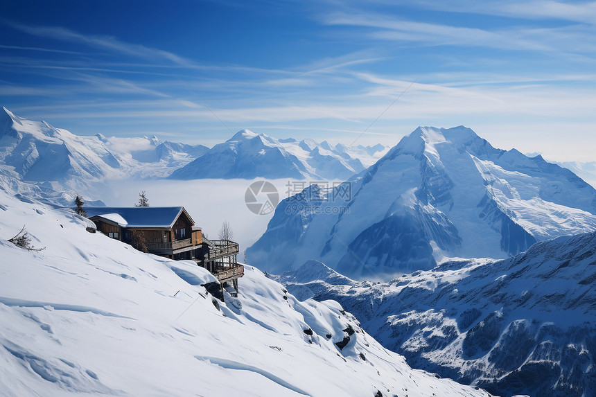 冬季雪白色的山谷景观图片