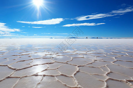 干涸天然的盐湖景观背景