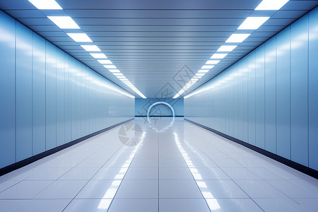 深邃的蓝色隧道背景图片