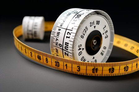 六个精准测量工具上的尺寸世界背景