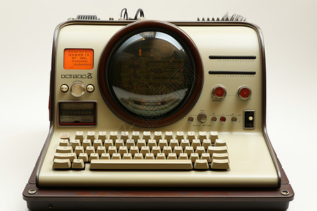 发黄的旧电脑背景图片