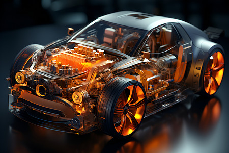 汽车引擎引擎装配中的现代汽车设计图片