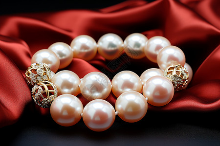 珠子手链美丽的珍珠手链背景